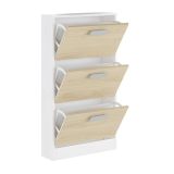 ¡Ordena tus Zapatos con Estilo! Zapatero 3 Puertas en Blanco y Roble