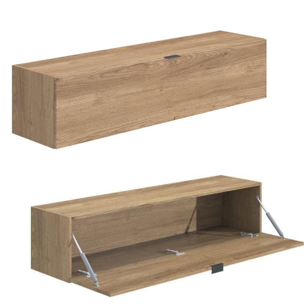 Meyvaser Mueble de salón y TV Conjunto muebles de salón apilable 235 Cm Ancho Color Madera y Blanco