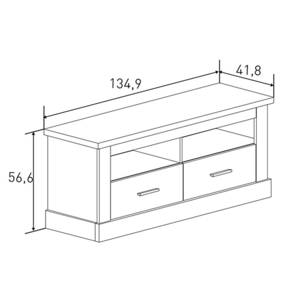 Mueble de Comedor, Mueble Salón, Acabado en Blanco y Cambria, Medidas: 326 cm (Ancho) x 174,7 cm (Alto) x 41,8 cm (Fondo)
