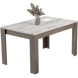 Mesa de Comedor, Mesa de Salón Fija, Color Trufa y Cañon, Medidas: 140 cm (Largo) x 80 cm (Ancho) x 75 cm (Alto)