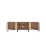 Mueble TV en Melamina Color Cashmere y Roble Artisan con 2 Puertas - Medidas 163,5x40x52 cm