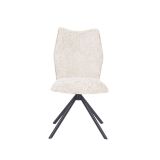 Pack de 2 Sillas Tapizadas en Tela Beige, Patas Negras, Asiento y Respaldo Ergonómicos y Acolchados Medidas 63x48x93 cm