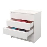 Cómoda Cajonera 4 cajones acabado en blanco. 74cm(alto) 70cm(ancho) 45cm(fondo)