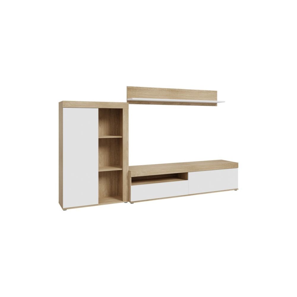 Living room complex Zorbi pakoworld white-sonoma oak melamine 265x41x158.5cm