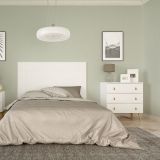 Cómoda con 3 Cajones, para Dormitorio, Acabado en Color Blanco, Medidas: 80 cm (Ancho) x 83,5 cm (Alto) x 48 cm (Fondo)