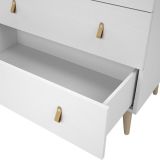 Cómoda con 3 Cajones, para Dormitorio, Acabado en Color Blanco, Medidas: 80 cm (Ancho) x 83,5 cm (Alto) x 48 cm (Fondo)