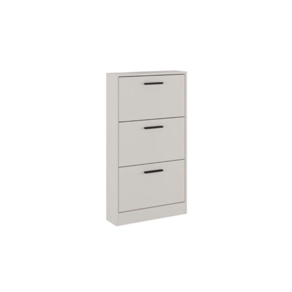 Meyvaser - Zapatero 3 Puertas, Zapatero Estrecho, Acabado en Color Beige, Medidas: 108 cm (Alto) x 60 cm (Ancho) x 17 cm (Fondo)
