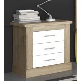 Pack Cabecero Nórdico de 160 x 120 cm + 2 Mesitas de Noche|Práctico y Elegante|Color Cambria y Blanco (para Cama de 135-140, 150