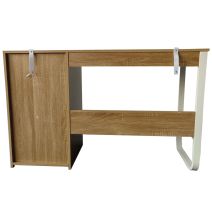 Escritorio Oficina 120 cm con 3 Cajones, Mesa de Ordenador Moderna, Tablero MDF y Melamina, Color Sonoma/Blanco, 120x48x74 cm